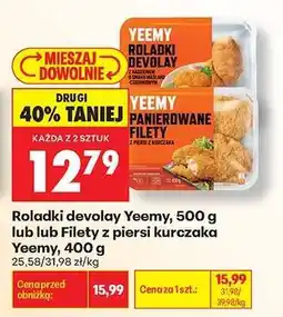Biedronka Roladki devolay Yeemy, 500 g lub lub Filety z piersi kurczaka Yeemy, 400 g oferta
