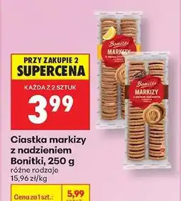 Biedronka Ciastka markizy z nadzieniem Bonitki, 250 g oferta