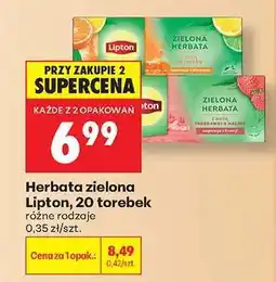 Biedronka Herbata zielona Lipton, 20 torebek oferta