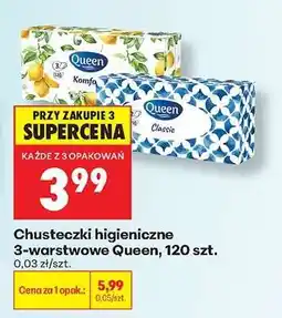 Biedronka Chusteczki higieniczne 3 warstwowe Queen , 120 szt oferta