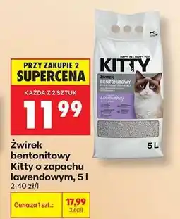 Biedronka Żwirek bentonitowy Kitty o zapachu lawendowym, 5 l oferta