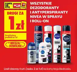 Biedronka Dezodoranty i antyperspiranty Nivea w sprayu i roll-on oferta