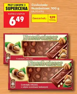 Biedronka Czekolada mleczna z całymi orzechami laskowymi Nussbeisser oferta