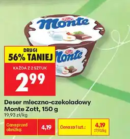Biedronka Deser mleczno-czekoladowy Monte Zott oferta