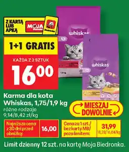 Biedronka Karma dla kota Whiskas oferta