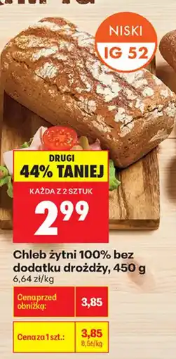 Biedronka Chleb żytni 100% bez dodatku drożdży oferta