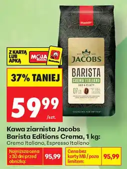 Biedronka Kawa ziarnista Jacobs Barista Editions Crema oferta