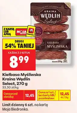 Biedronka Kiełbasa Myśliwska Kraina Wędlin Select oferta