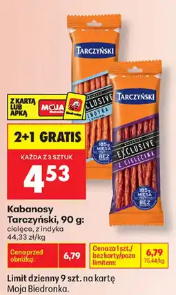 Biedronka Kabanosy Tarczyński Exclusive z ciełećina oferta