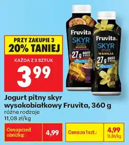 Biedronka Jogurt pitny skyr wysokobiałkowy Fruvita oferta