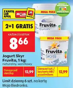 Biedronka Jogurt Skyr Fruvita oferta