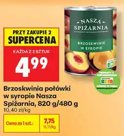 Biedronka Brzoskwinia połówki w syropie Nasza Spiżarnia oferta