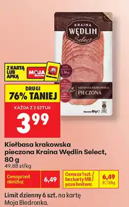 Biedronka Kiełbasa krakowska pieczona Kraina Wędlin Select oferta