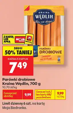 Biedronka Parówki drobiowe Kraina Wędlin oferta