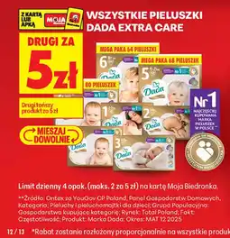 Biedronka Pieluszki Dada Extra Care oferta