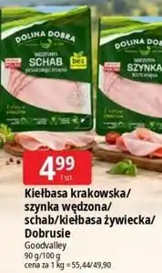 E.Leclerc Kiełbasa krakowska/szynka wędzona/schab/kiełbasa żywiecka/ Dobrusie Dolina Dobra oferta