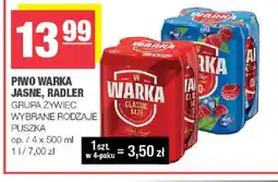 EuroSPAR Piwo Warka Jasne, Radler oferta