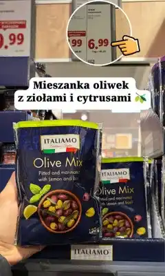 Lidl Oliwki marynowane Italiamo Olive Mix z cytryną i bazylią oferta