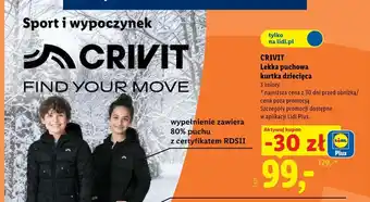 Lekka puchowa kurtka dziecięca Crivit