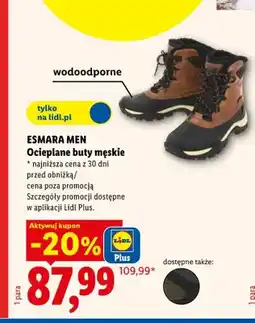 Lidl Ocieplane buty męskie oferta