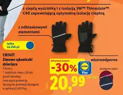 Lidl Zimowe rękawiczki dziecięce Crivit oferta