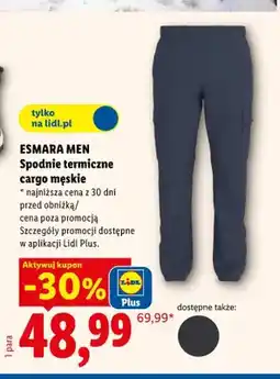 Lidl Spodnie termiczne cargo męskie oferta