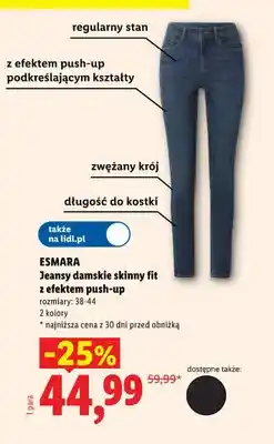 Lidl Jeansy damskie skinny fit z efektem push-up Esmara oferta