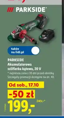 Lidl Akumulatorowa szlifierka kątowa Parkside oferta