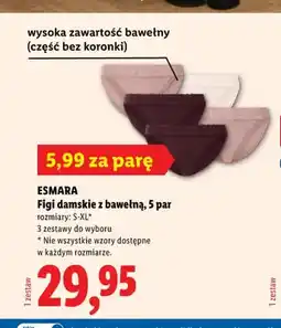 Lidl Figi damskie z bawełną 5-pak Esmara oferta