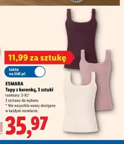 Lidl Topy z koronką 3-pak Esmara oferta