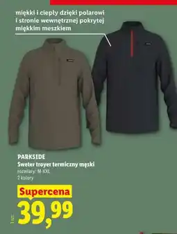 Lidl Sweter troyer termiczny męski Parkside oferta
