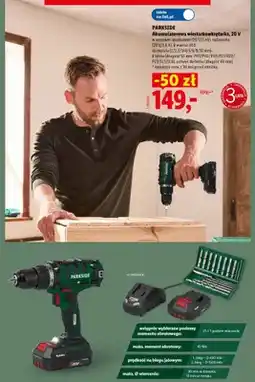 Lidl Akumulatorowa wiertarkowkrętarka Parkside oferta