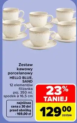 Carrefour Market Zestaw kawowy porcelanowy HELLO BLUE, SAND oferta