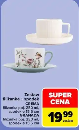Carrefour Market Zestaw filiżanka + spodek CREMA lub GRANADA oferta