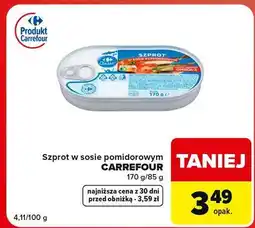Globi Szprot w sosie pomidorowym Carrefour Classic oferta