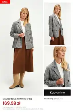 Top Secret Dwurzędowa kurtka w kratę oferta