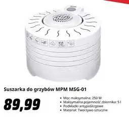 Media Markt Suszarka do grzybów Mpm MSG-01 oferta