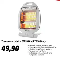 Media Markt Termowentylator Mesko Ms 7710 biały oferta