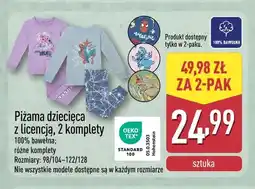 ALDI Piżama dziecięca z licencją 2-pak oferta