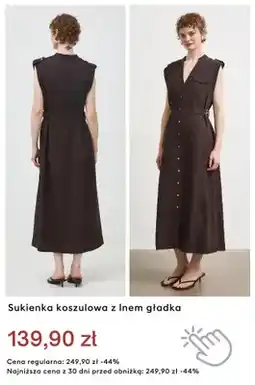 Medicine Sukienka koszulowa z lnem gładka oferta