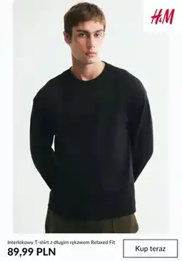 H&M Interlokowy T-shirt z długim rękawem Relaxed Fit H & M oferta
