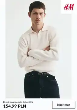 H&M Dzianinowy top polo Relaxed Fit H & M oferta