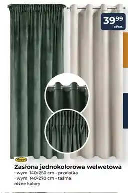 Mrówka Zasłona jednokolorowa welwetowa 140x270 cm taśma Eurofirany oferta