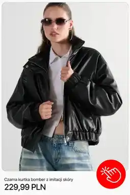 Cropp Czarna kurtka bomber z imitacji skóry Cropp oferta