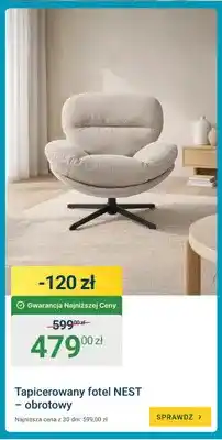 ERLI Tapicerowany fotel Nest obrotowy oferta