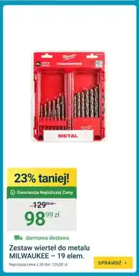 ERLI Zestaw wierteł do metalu Milwaukee 19 elementów oferta