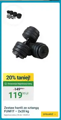 ERLI Zestaw hantli ze sztangą Funfit oferta