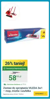 ERLI Zestaw do sprzątania Vileda 3w1 mop miotła i szufelka oferta