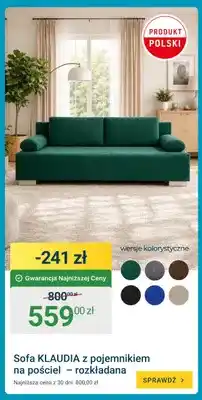 ERLI Sofa Klaudia z pojemnikiem na pościel rozkładana oferta