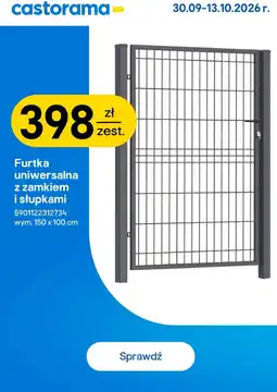 Castorama Furtka uniwersalna z zamkiem i słupkami oferta